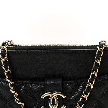 Chanel Caviar Quilted Zipped Phone Holder With Chain Black 9 of 11