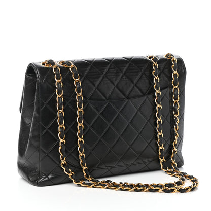 Chanel Lambskin Quilted XL Jumbo Single Flap Black 3 of 10