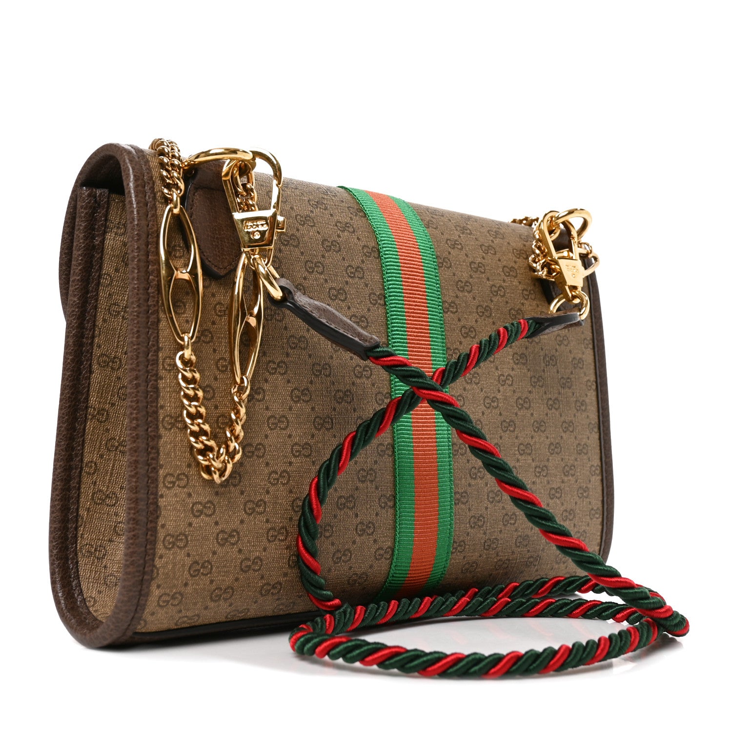 Gucci Mini Vintage GG Supreme Monogram Web Small Rajah Slim Flap Shoulder Bag Beige New Acero 2 of 9