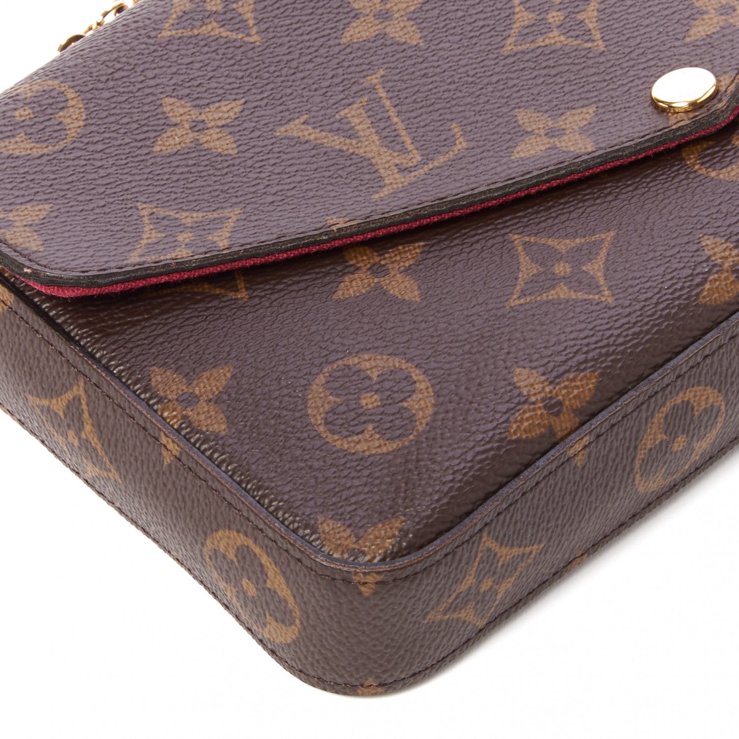 Louis Vuitton Monogram Pochette Felicie Chain Wallet Fuchsia 7 of 9