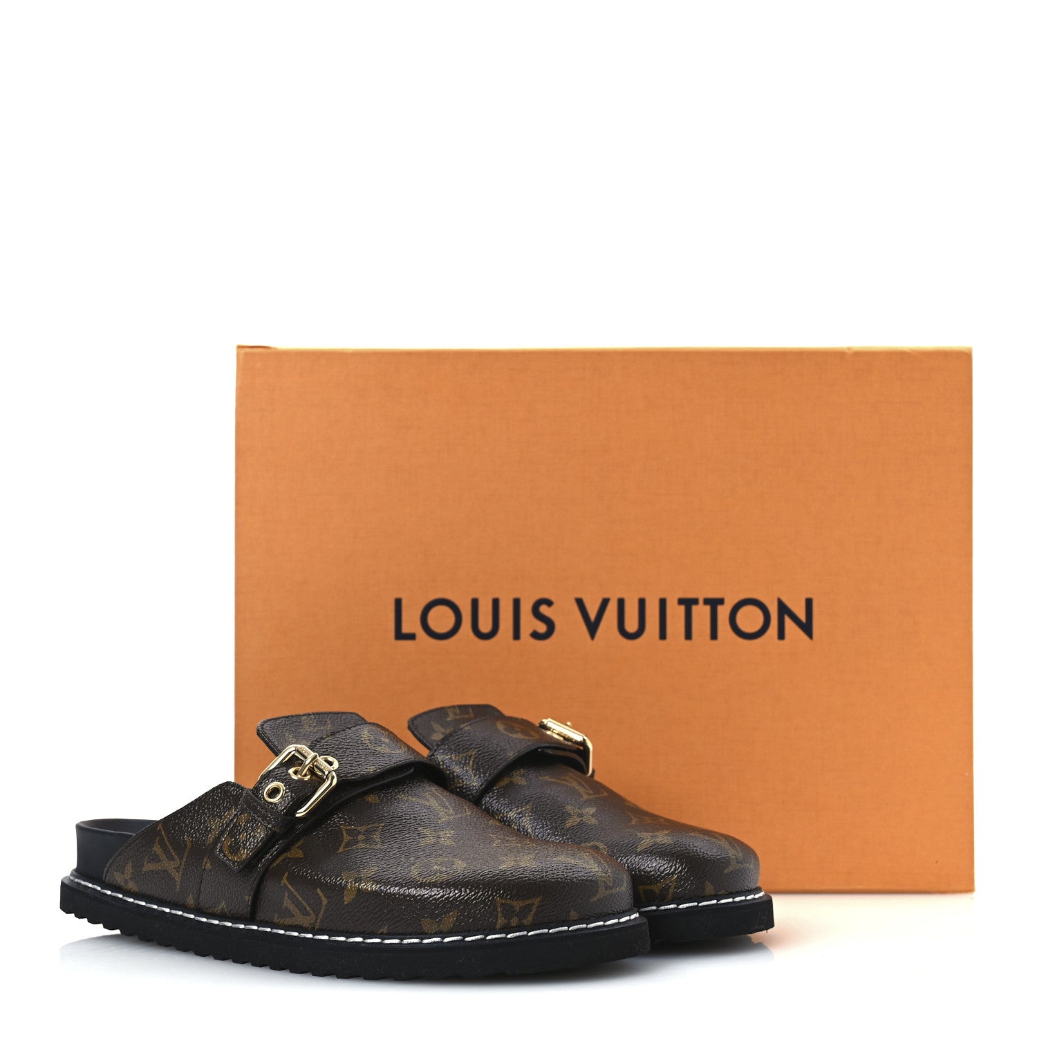 Louis Vuitton Patent Monogram Womens Cosy Flat Comfort Clog Mules 38.5 Brown 11 of 11