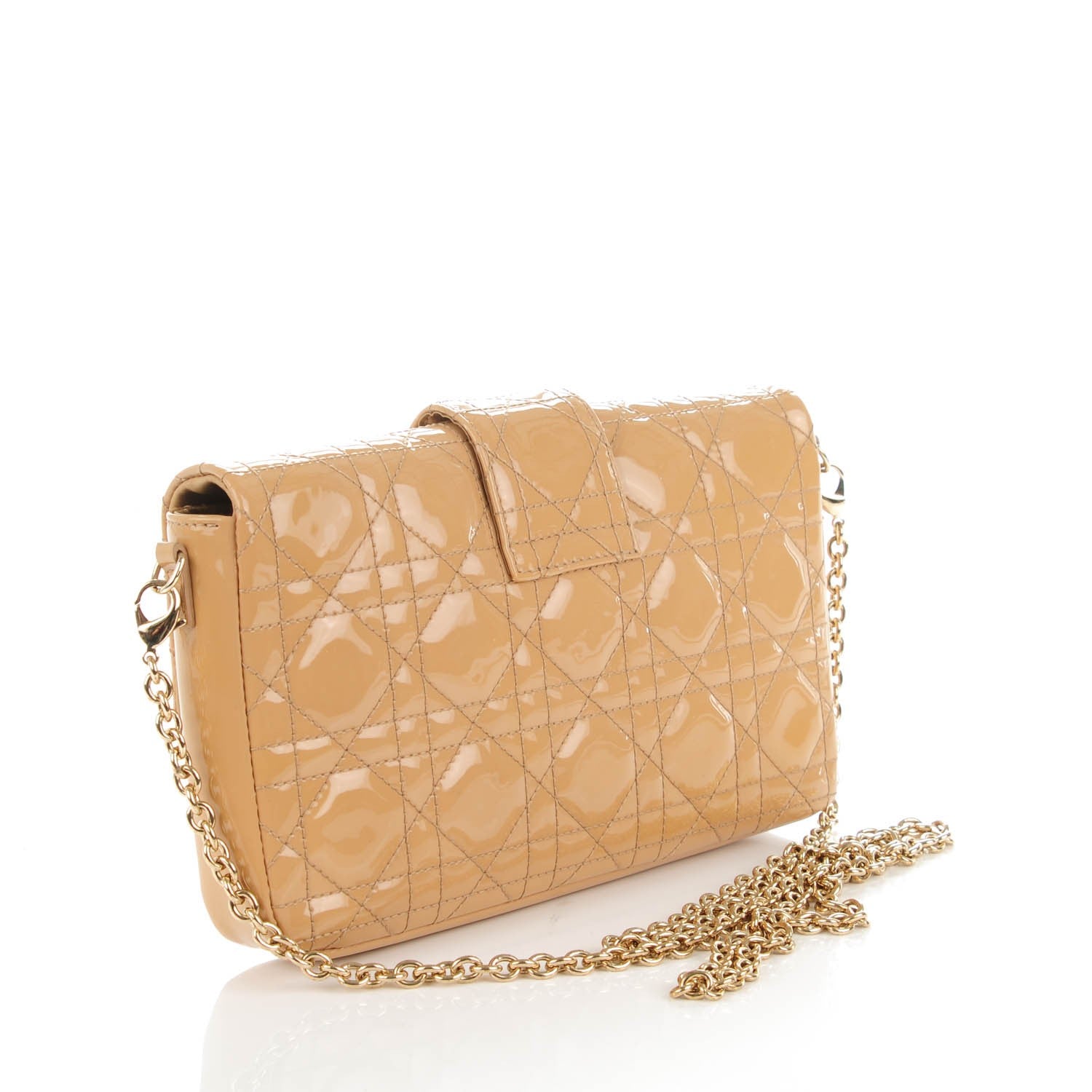 Christian Dior Patent Cannage New Lock Pouch Beige 3 of 8
