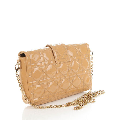 Christian Dior Patent Cannage New Lock Pouch Beige 3 of 8