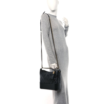Chanel Aged Calfskin Quilted Medium Gabrielle Hobo Black 2 of 11