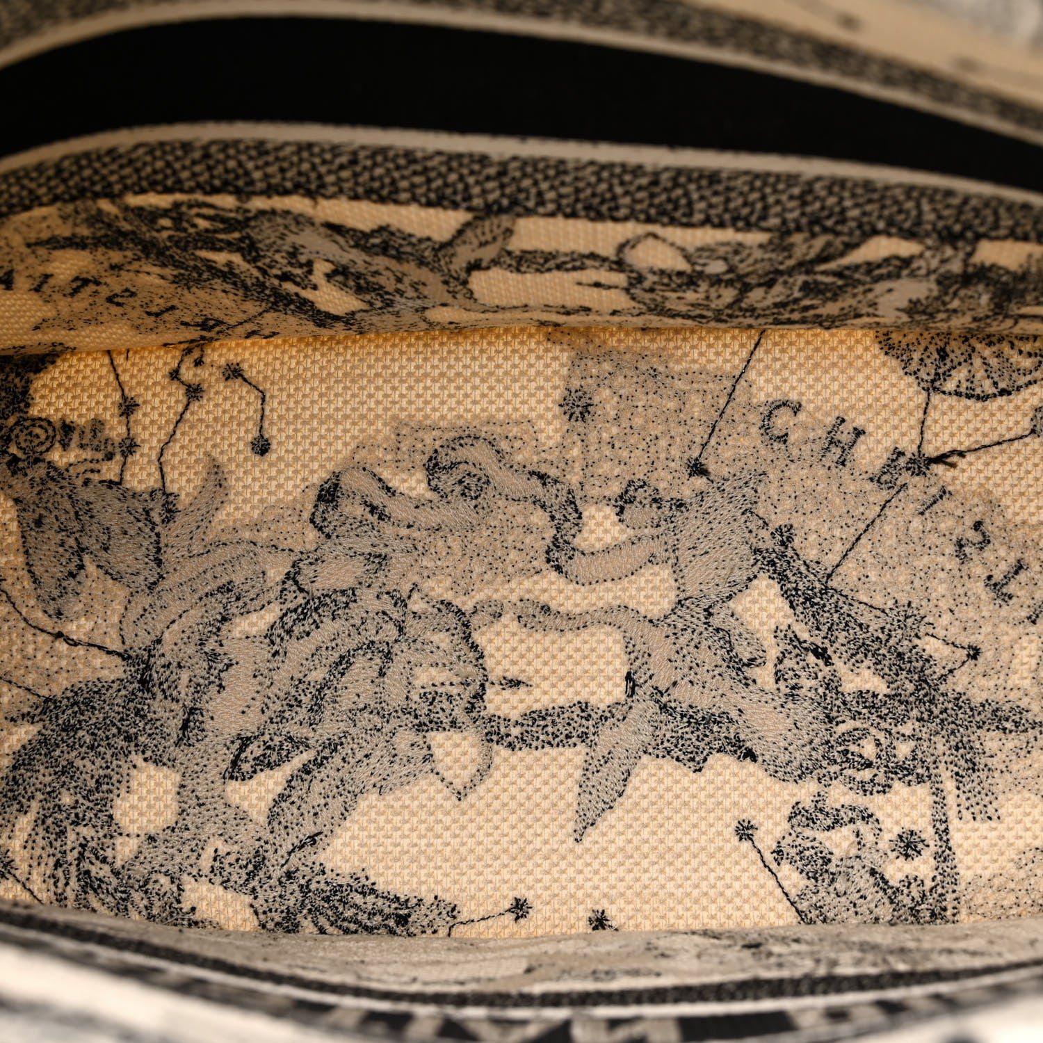 Christian Dior Canvas Zodiac Toile De Jouy Embroidered Medium Book Tote Latte 5 of 13