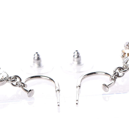 Chanel Crystal CC Drop Earrings Silver 3 of 6