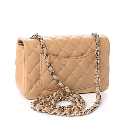 Chanel Lambskin Quilted Mini Rectangular Flap Beige 3 of 11
