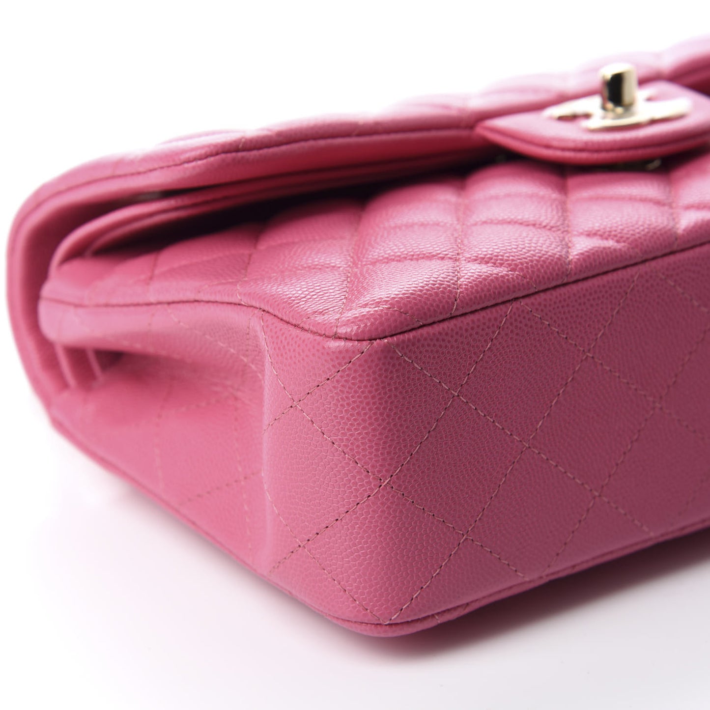 Caviar Quilted Small Double Flap Pink