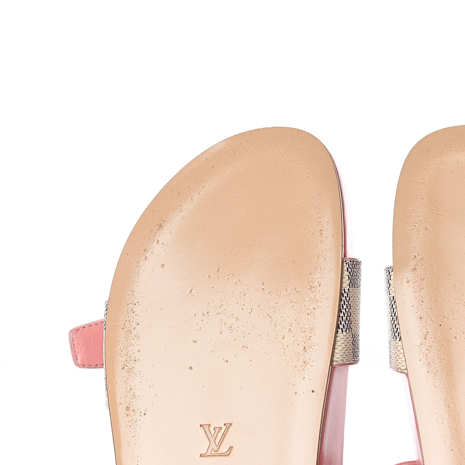 Louis Vuitton Damier Azur Bom Dia Flat Mules 37 Rose Clair 11 of 12