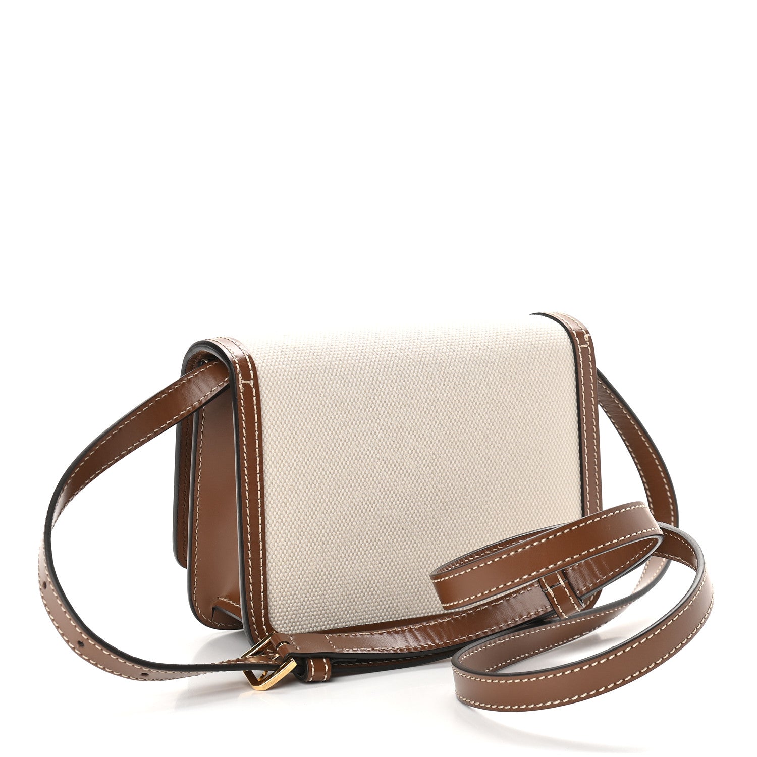Burberry Canvas Calfskin Small TB Bag Natural 3 of 9