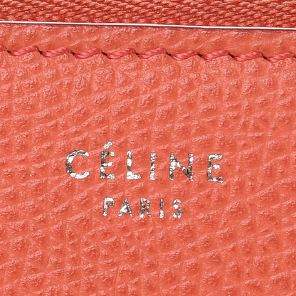 Celine Drummed Calfskin Large Zip Around Multifunction Wallet Coral 6 of 8