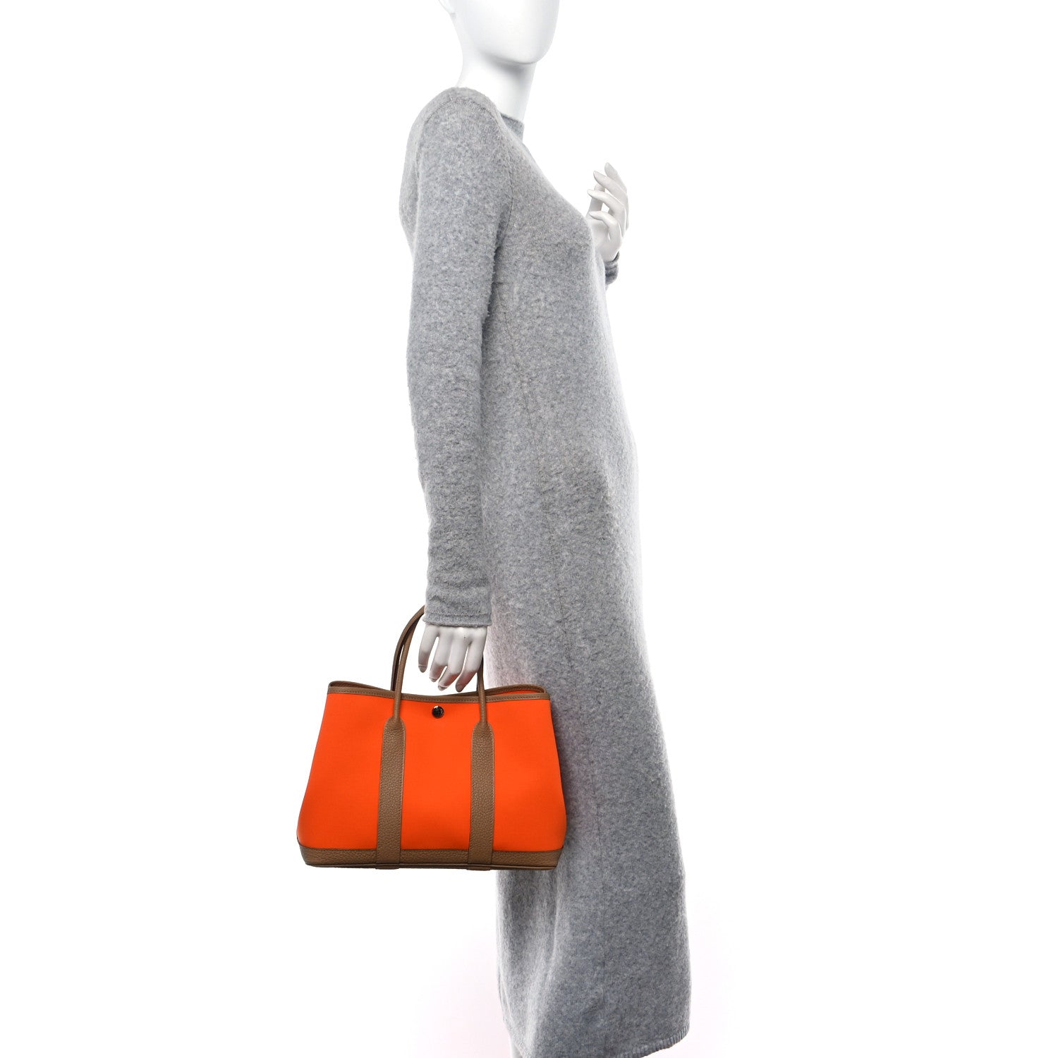 Hermes Toile Militaire Vache Country Garden Party 30 TPM Orange Chai 2 of 10