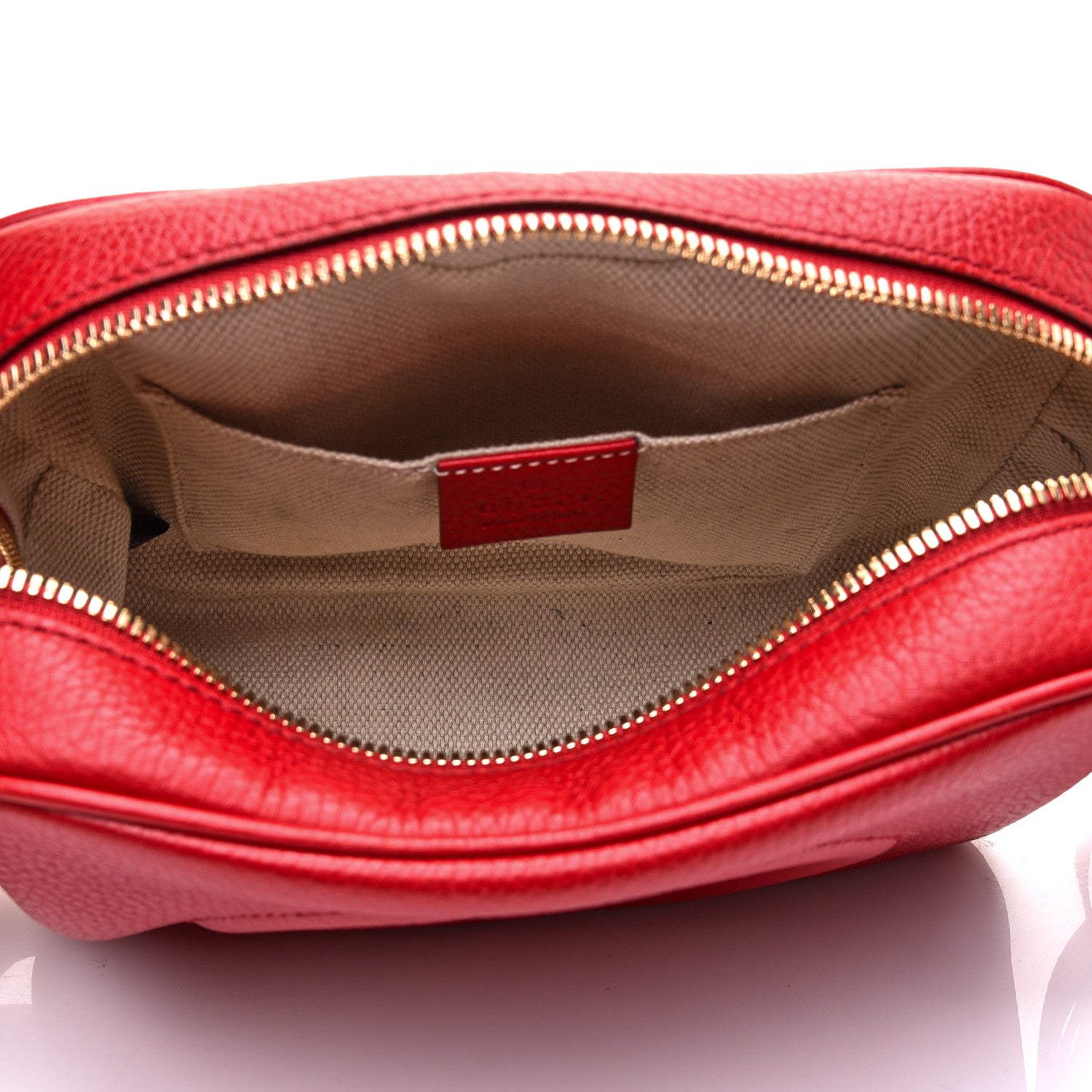 Gucci Pebbled Calfskin Small Soho Disco Bag Tabasco Red 5 of 11
