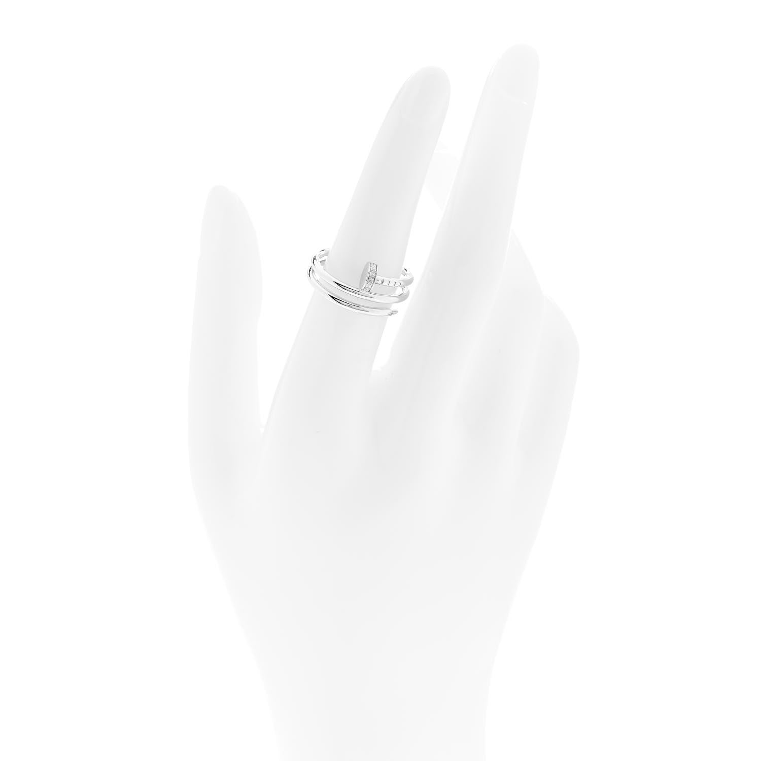 Cartier 18K White Gold Diamond Double Wrap Juste Un Clou Ring 53 6.25 2 of 4