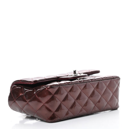 Chanel Striated Patent Quilted Mini Rectangular Flap Burgundy 4 of 14