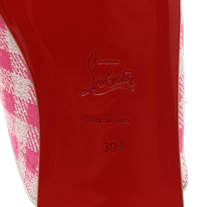 Christian Louboutin Toile Alligator Embossed Navy Coolito Flat 39.5 Rose White 6 of 7