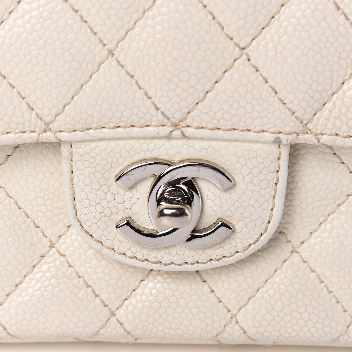 Chanel Caviar Quilted East West Flap White 8 of 18