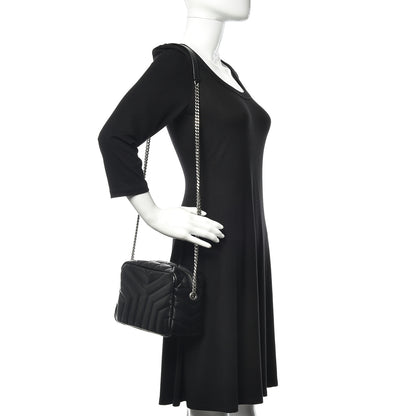Saint Laurent Calfskin Y Quilted Monogram Small Loulou Bowling Bag Black 2 of 9