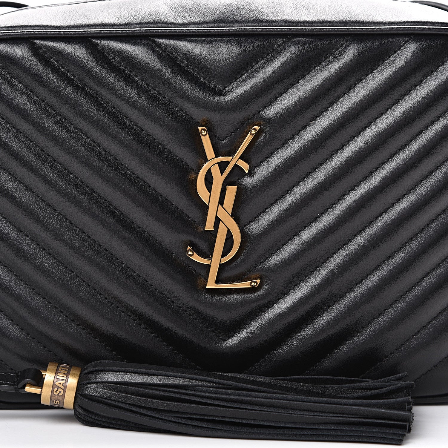 Saint Laurent Calfskin Matelasse Monogram Lou Camera Bag Black 7 of 12