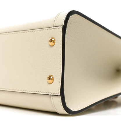 Gucci Textured Dollar Calfskin Web Small Diana Tote Bag Mystic White 10 of 10