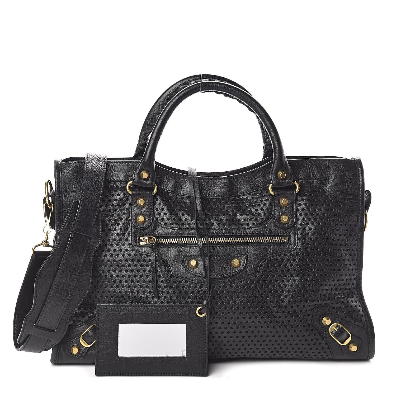 Balenciaga Agneau Laser Cut Cross Classic Gold Hardware City Black 1 of 8