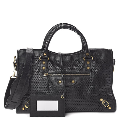 Balenciaga Agneau Laser Cut Cross Classic Gold Hardware City Black 1 of 8