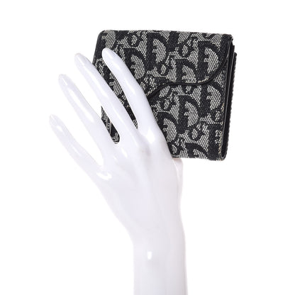 Christian Dior Monogram Compact Saddle Wallet Black 2 of 9
