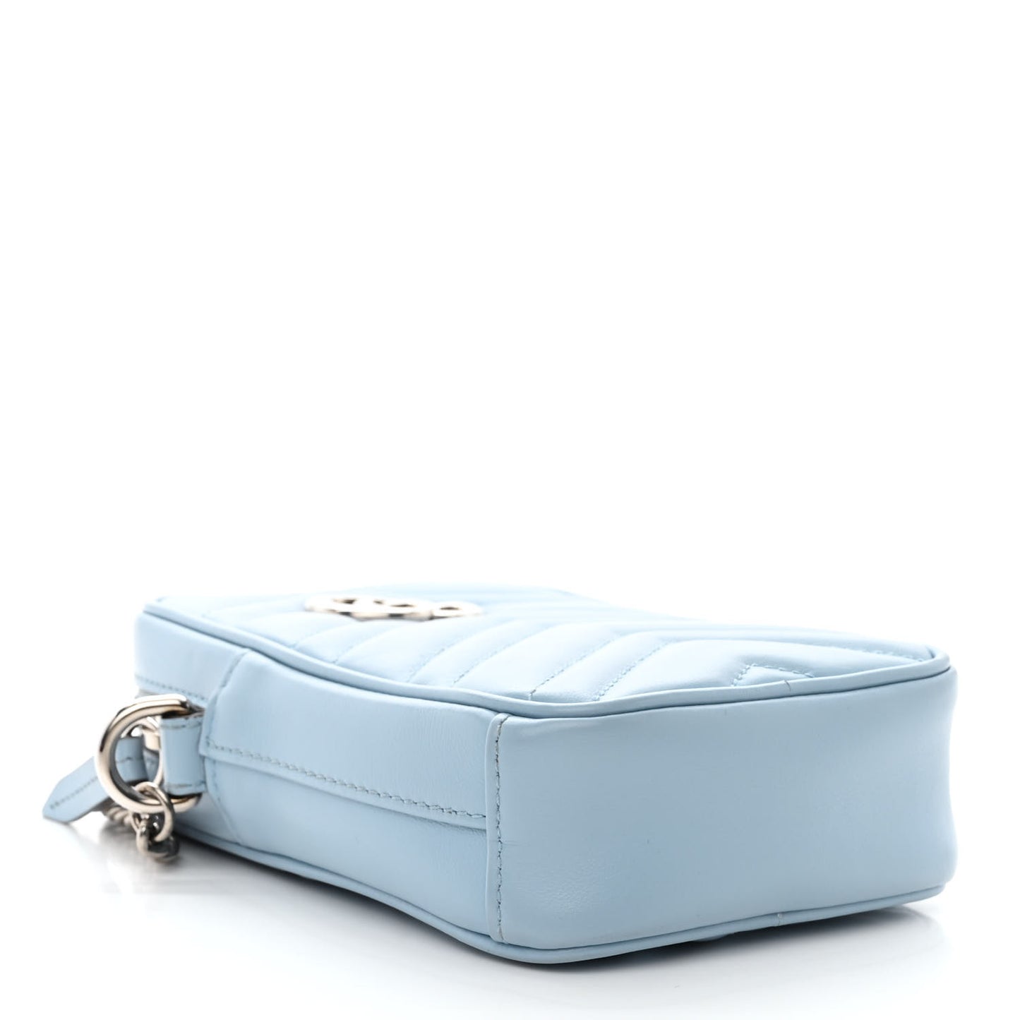 Calfskin Matelasse Mini GG Marmont Crossbody Bag Porcelain Light Blue