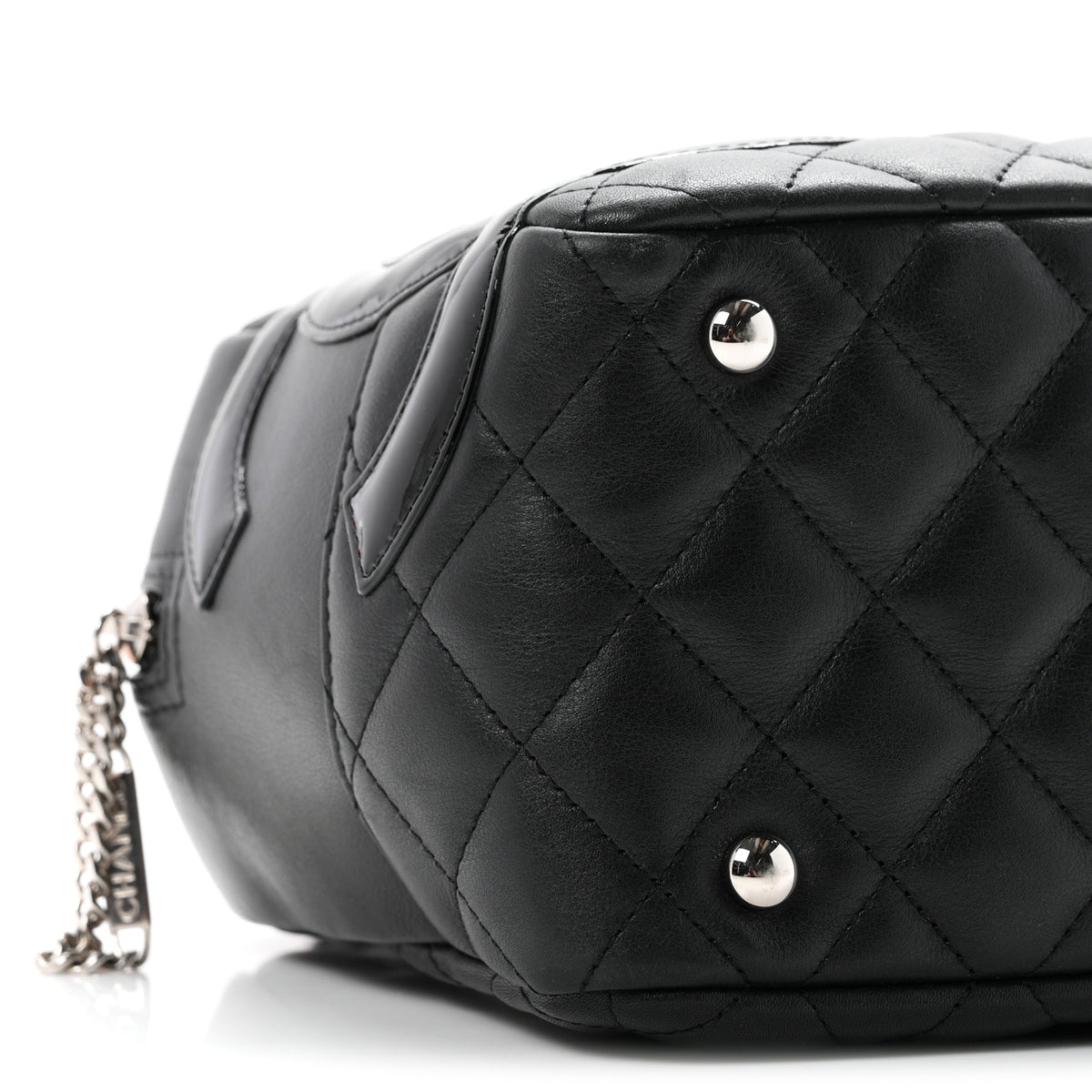 Calfskin Quilted Large Cambon Bowler Black