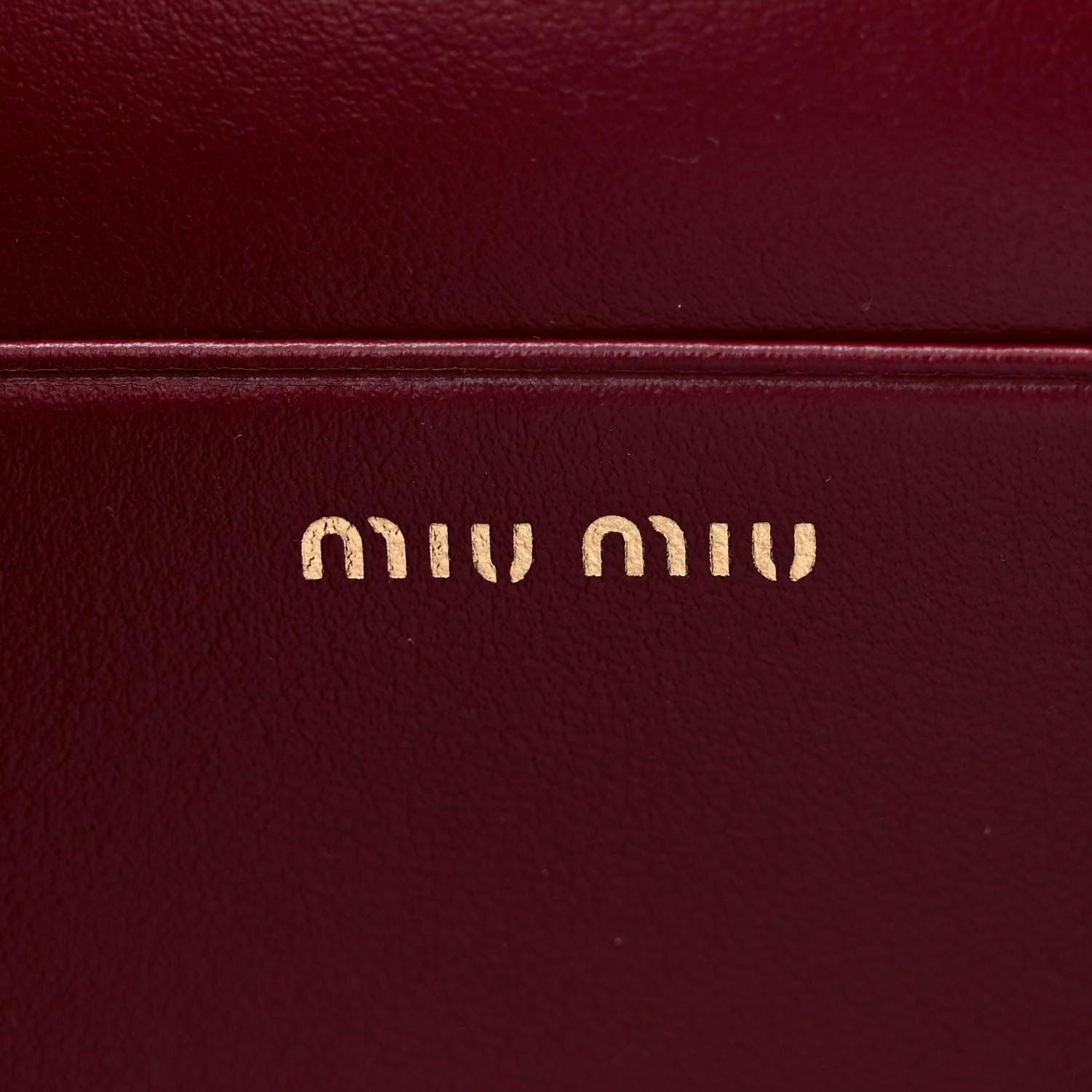 Miu Miu Calfskin Crystal Crocodile Embossed Saint Cocco Wallet On Chain Rubino 6 of 10