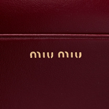 Miu Miu Calfskin Crystal Crocodile Embossed Saint Cocco Wallet On Chain Rubino 6 of 10