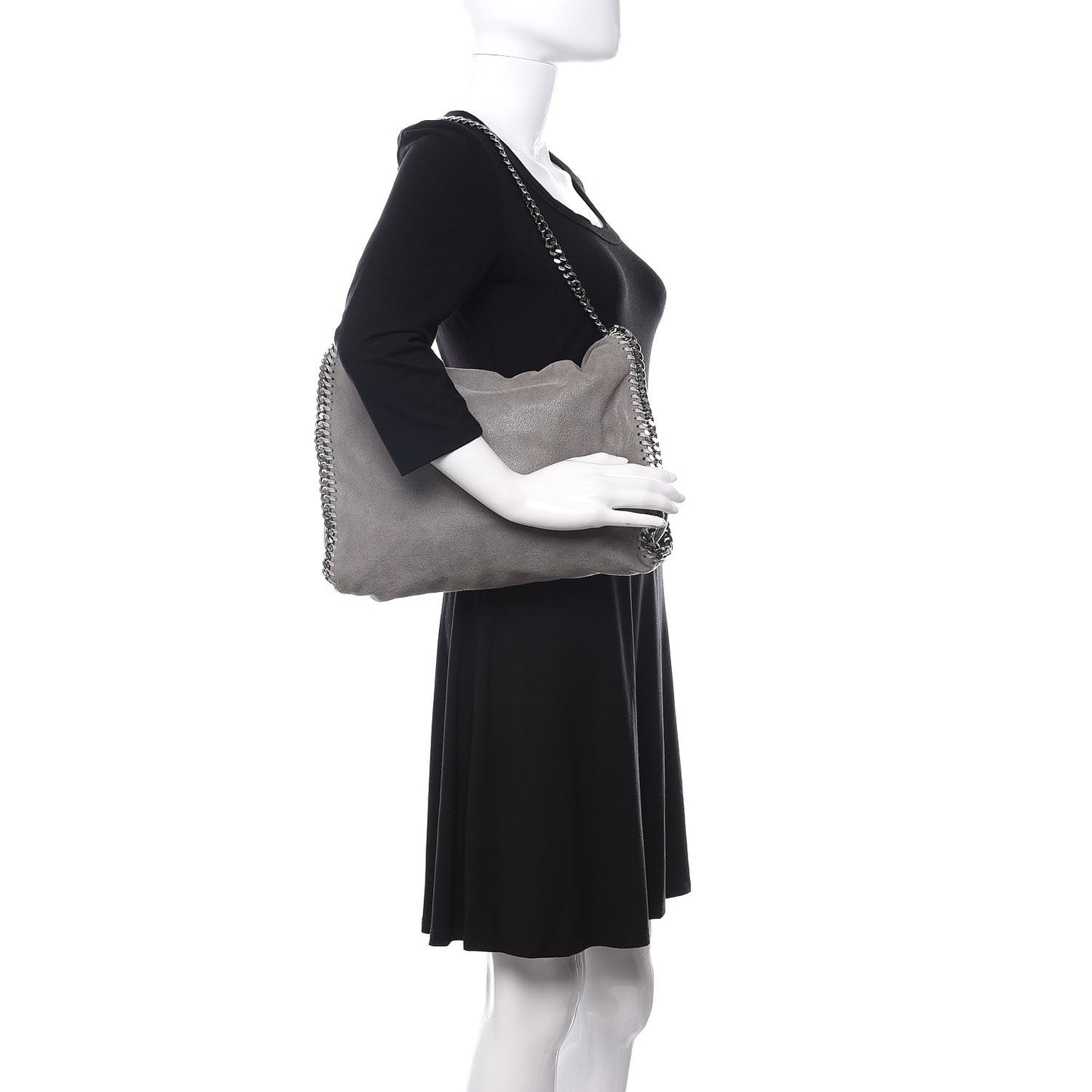 Shaggy Deer Falabella Fold Over Tote Grey