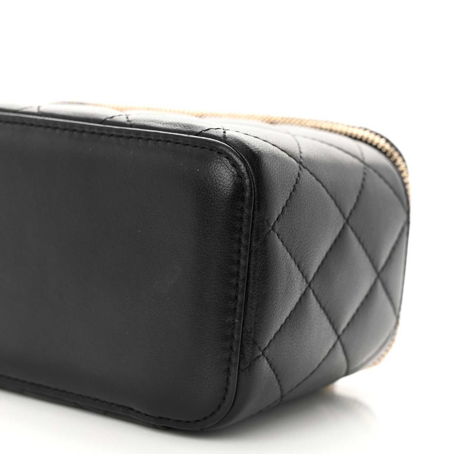Chanel Lambskin Quilted Pearl Crush Small Vanity Case With Chain Black 10 of 13