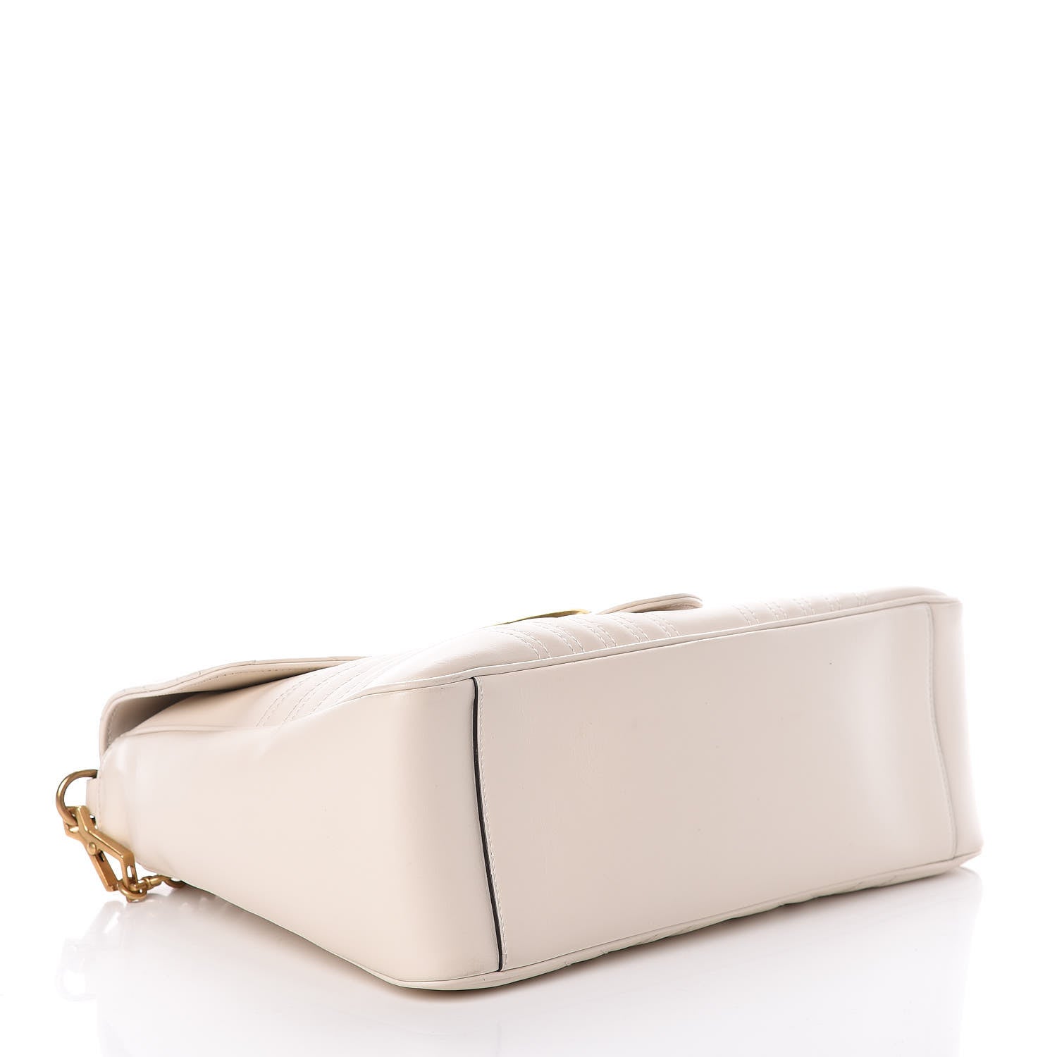 Gucci Calfskin Matelasse Medium GG Marmont Top Handle Shoulder Bag Mystic White 4 of 9