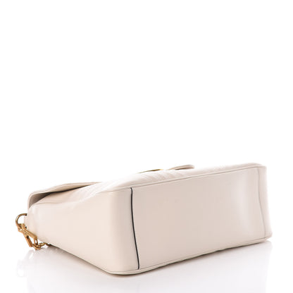 Gucci Calfskin Matelasse Medium GG Marmont Top Handle Shoulder Bag Mystic White 4 of 9