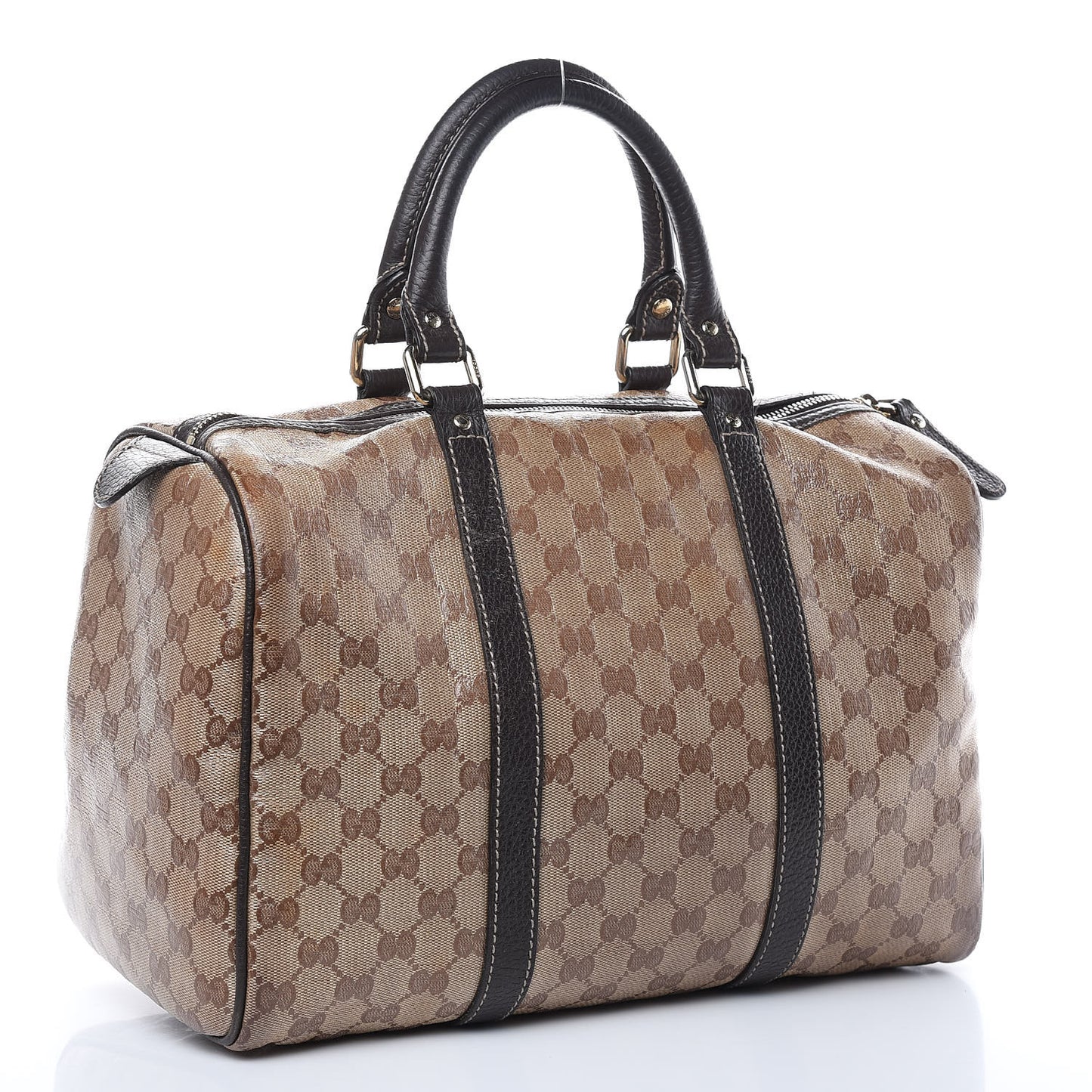 Crystal Monogram Medium Joy Boston Dark Brown