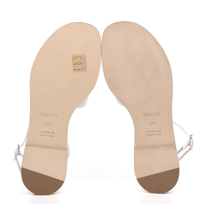 Hermes Epsom Santorini Sandals 37.5 White 5 of 9