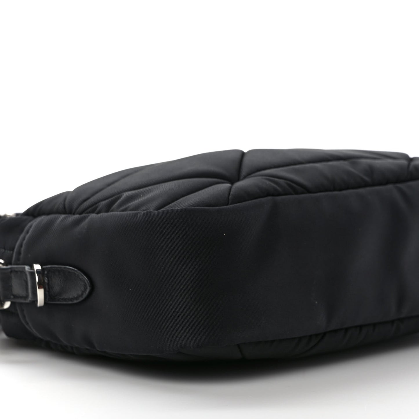 Re-Nylon Triangle Quilted Padded Shoulder Bag Black