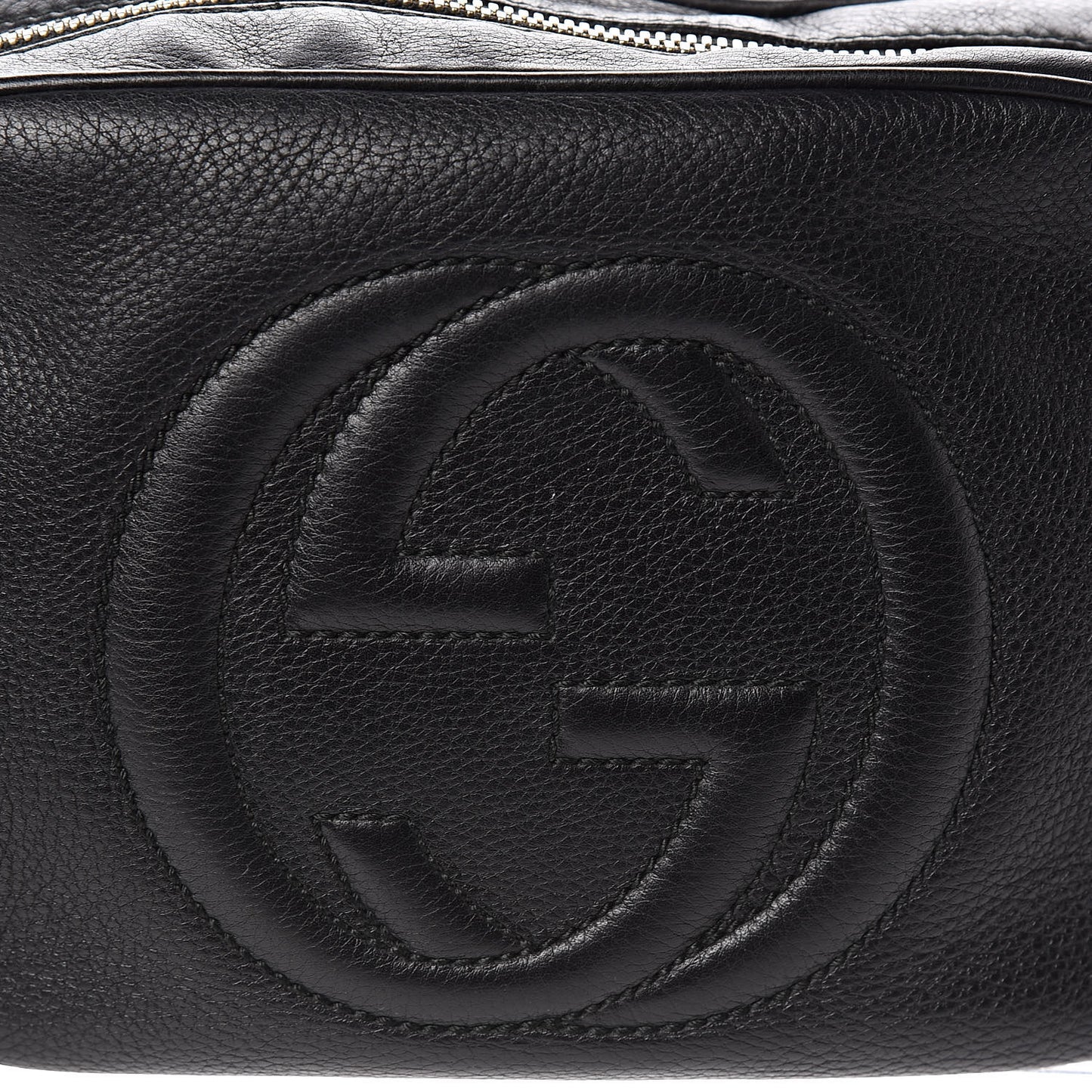 Pebbled Calfskin Small Soho Disco Bag Black