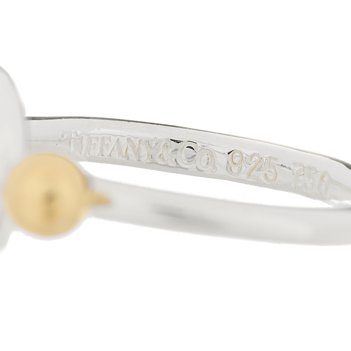 Sterling Silver 18K Yellow Gold Love Knot Ring 50 5.5