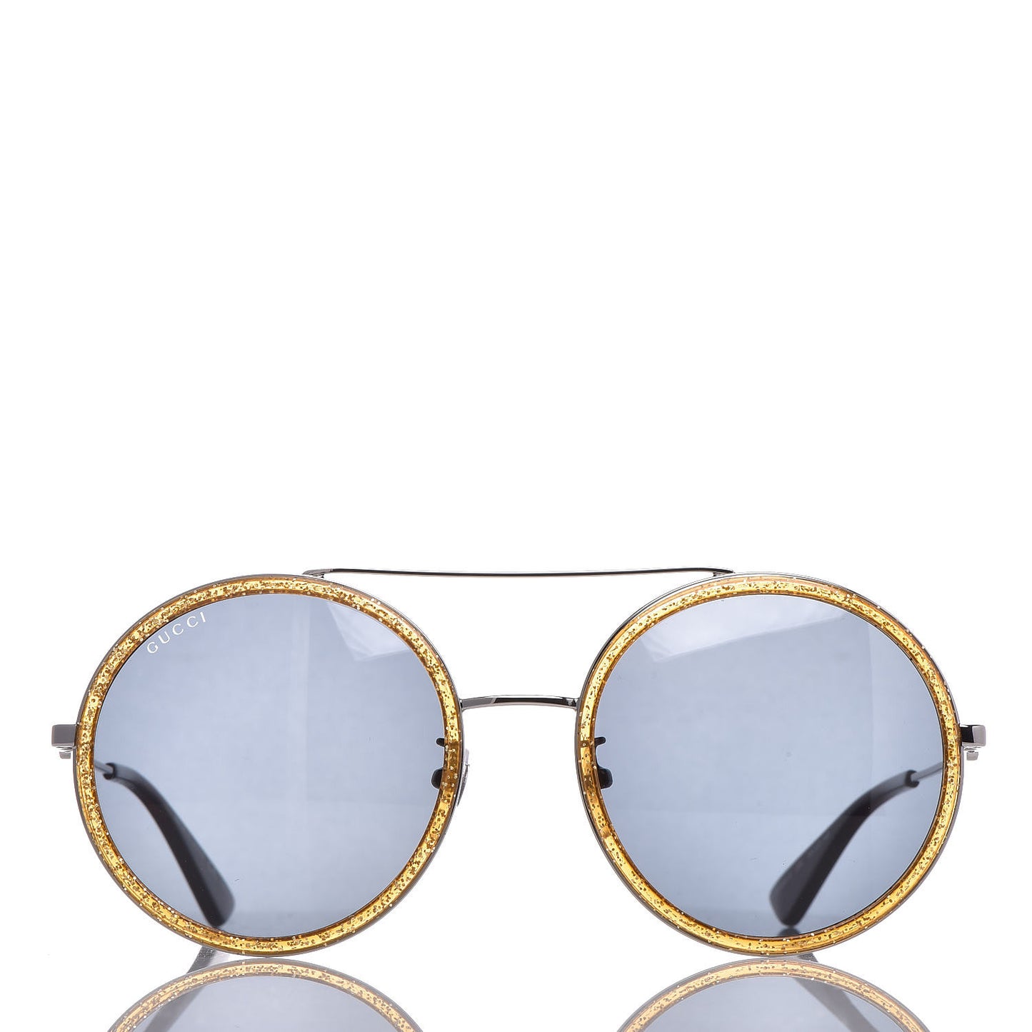 Round Frame Glitter Sunglasses GG0061S Yellow