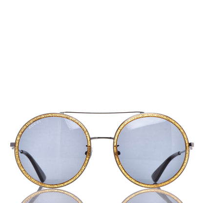 Gucci Round Frame Glitter Sunglasses GG0061S Yellow 3 of 9