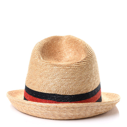 Gucci Abaca Straw Web Fedora Hat L 3 of 6