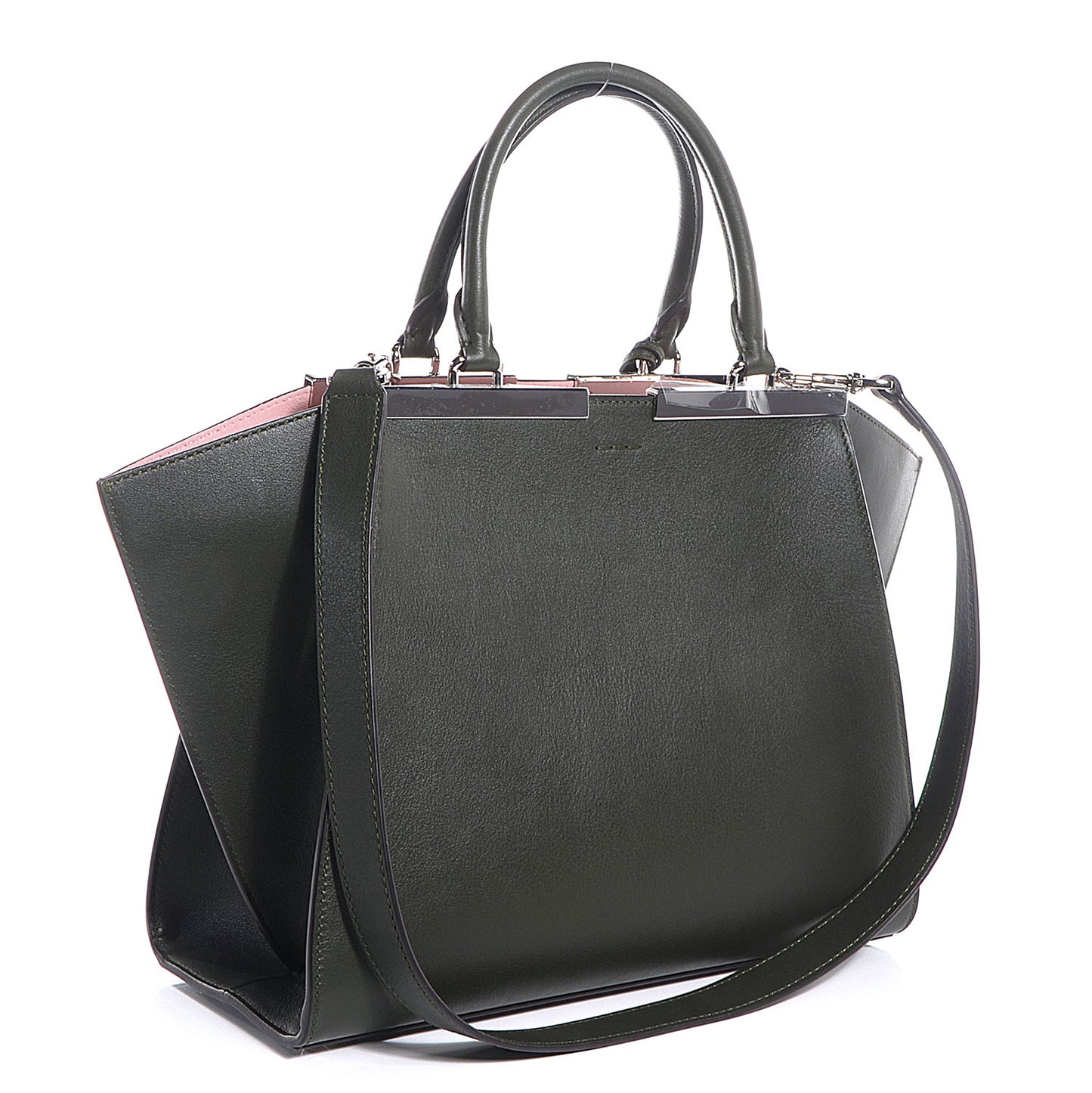 Vitello Dolce Marmol Shiny Nappa Petite 3Jours Tote Verde Prato