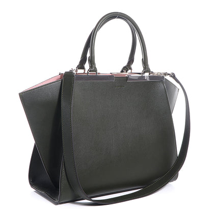 Fendi Vitello Dolce Marmol Shiny Nappa Petite 3Jours Tote Verde Prato 3 of 9