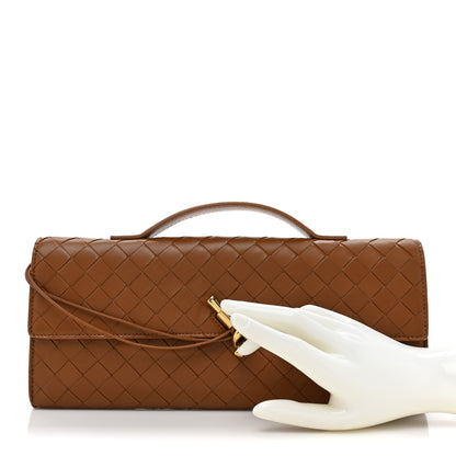 Bottega Veneta Nappa Intrecciato Long Andiamo Top Handle Clutch Cognac 2 of 8