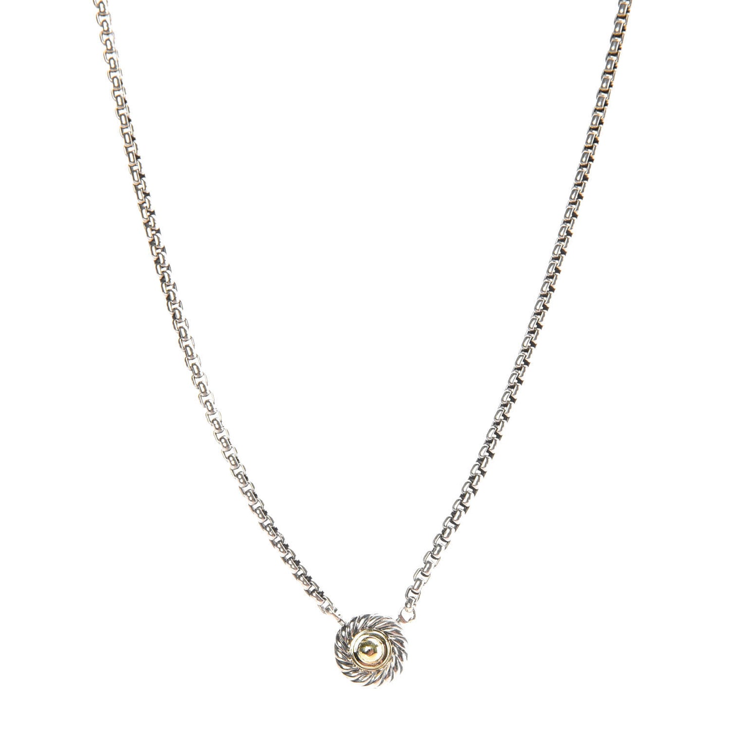 Sterling Silver 14K Yellow Gold Cookie Pendant Necklace