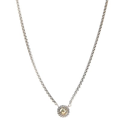 David Yurman Sterling Silver 14K Yellow Gold Cookie Pendant Necklace 1 of 5