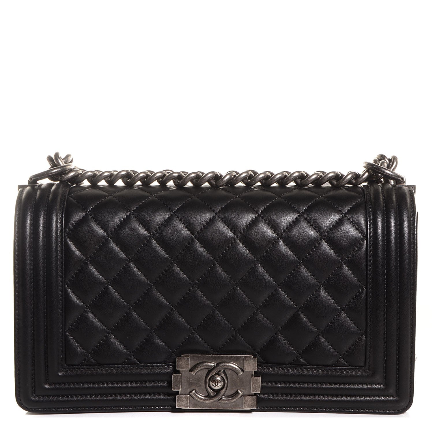 Chanel Lambskin Quilted Medium Boy Flap Black 1 of 8