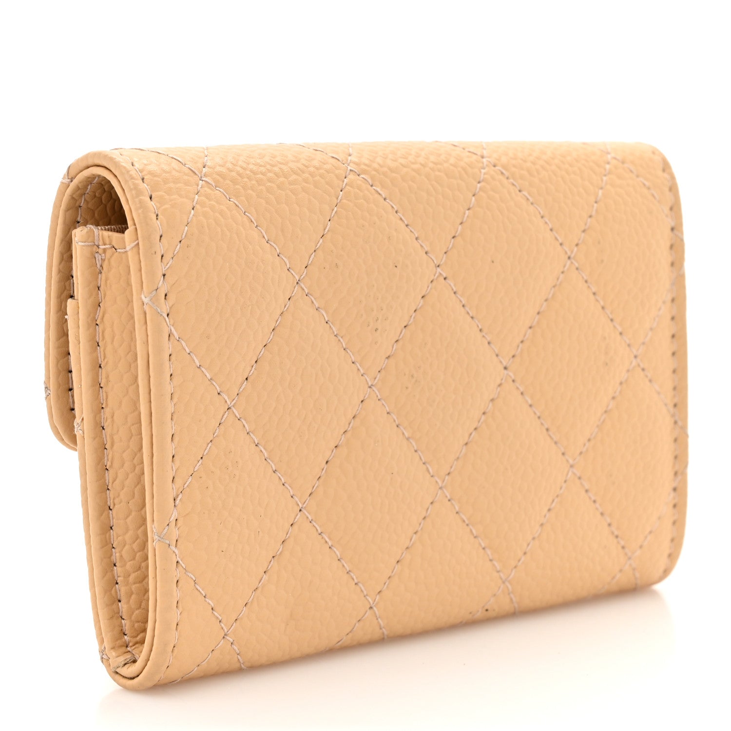 Chanel Caviar Quilted Flap Card Holder Light Beige 3 of 10